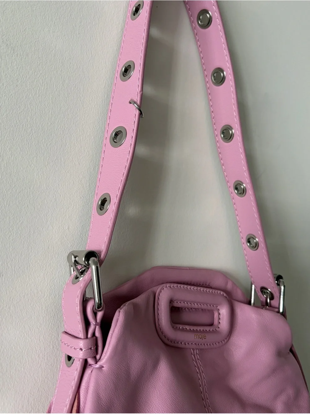 Maje Miss M Mini Pink Leather Bag - Picture 7 of 9